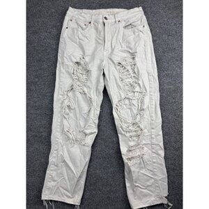 American Eagle Outfitters Distressed White Boyfriend Jeans